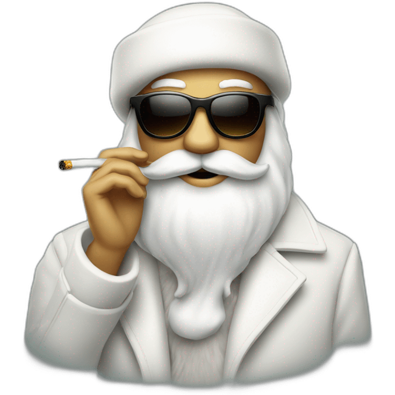 "Fashionable Santa with sunglasses and a cigarette in his mouth." emoji