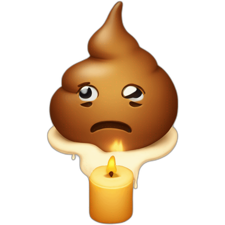 poop with a candle on it emoji