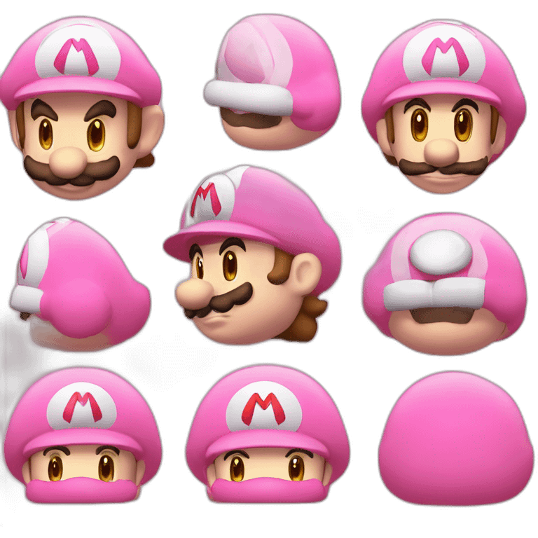 Mario from mariokart coquette pink only emoji