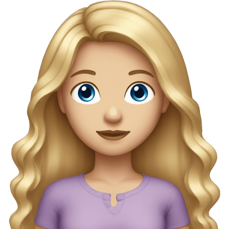 girl with long brown blonde hair blue eyes emoji