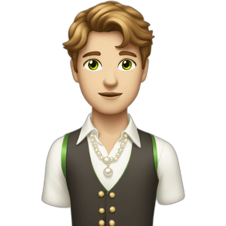 Posh-boy-with-pearl-necklace-and-green-eyes-and-brown-hair emoji