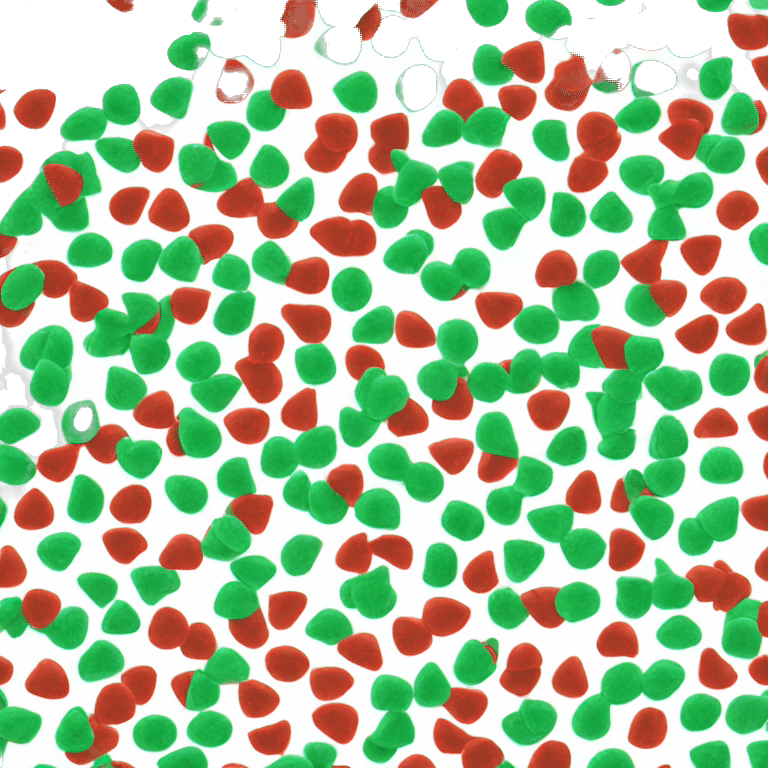 white, green and red confetti emoji