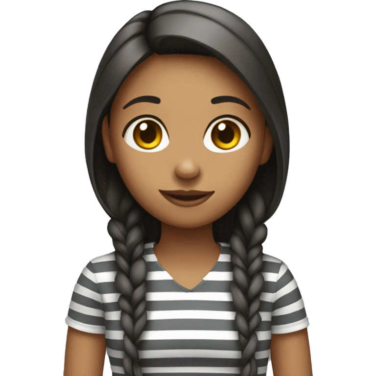 girl with long striped shirt emoji