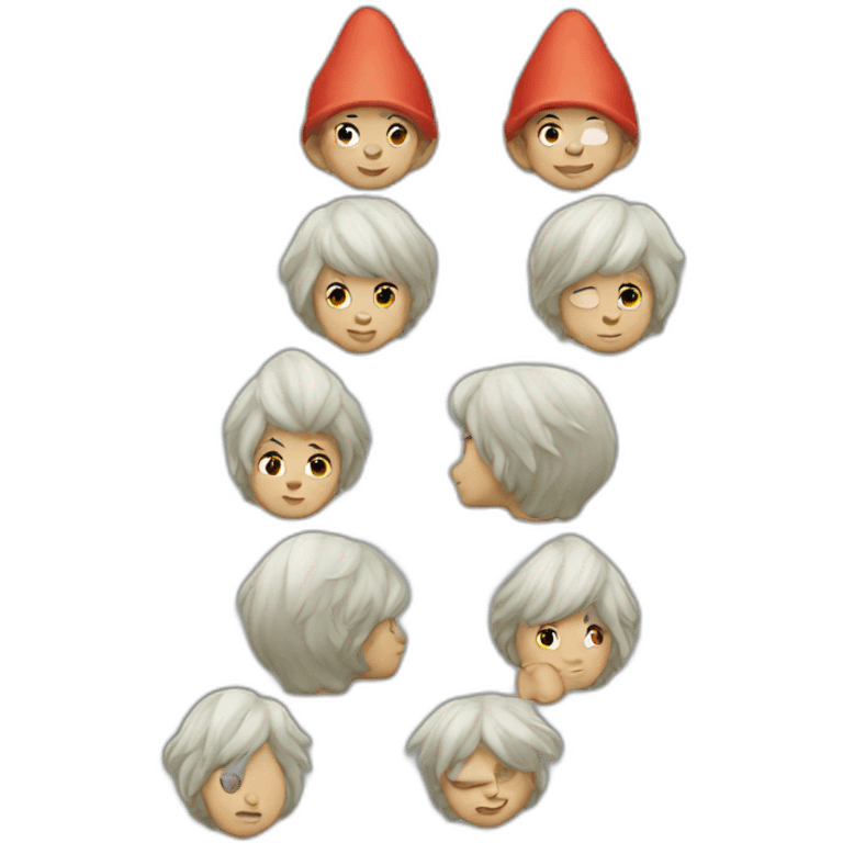 gnome wearing a wig emoji