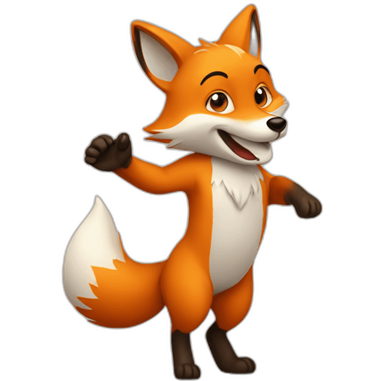 fox waving goog bye emoji