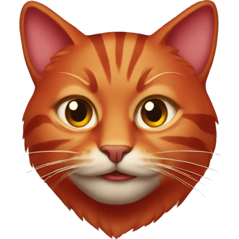 A crimson cat emoji