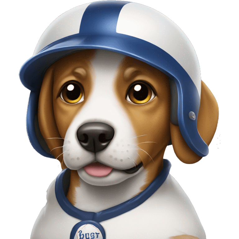 Dog with baseball helmet emoji