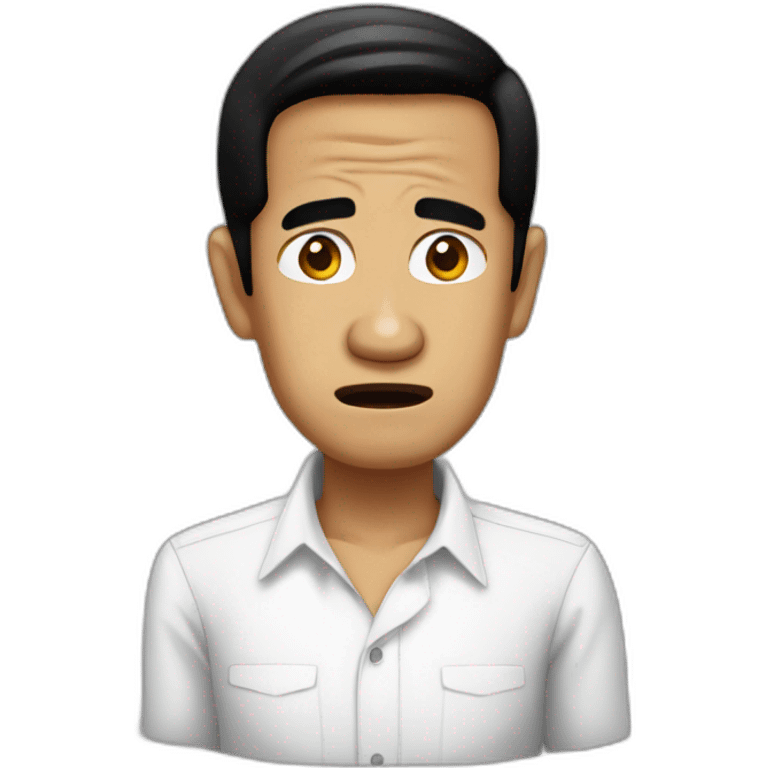 Jokowi with white shirt upset emoji