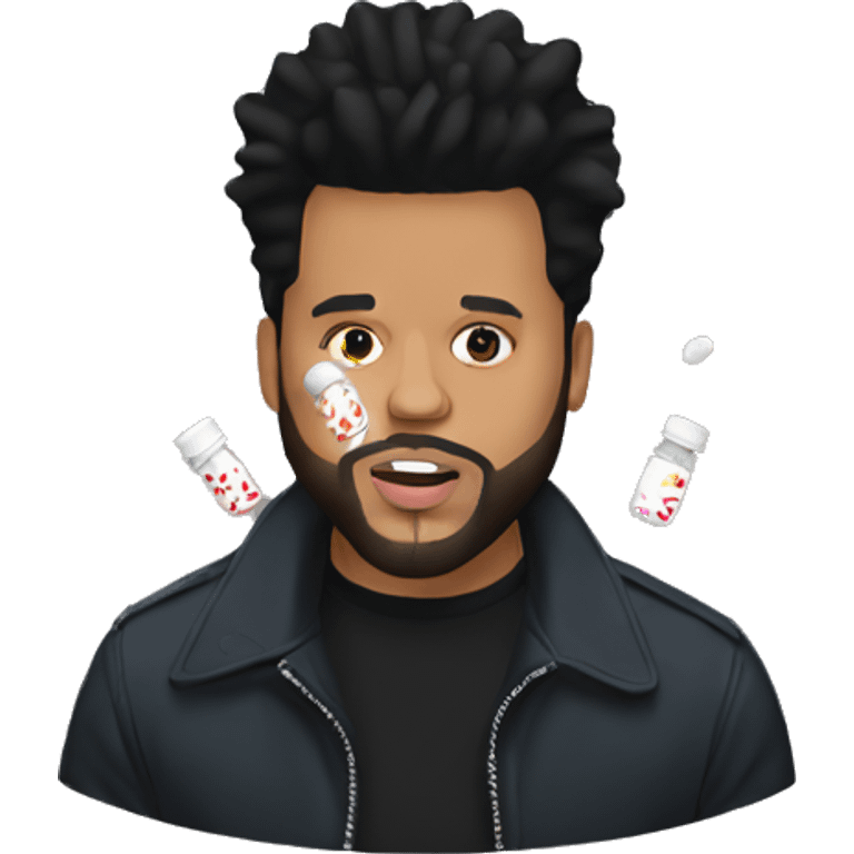 The Weeknd taking pills emoji