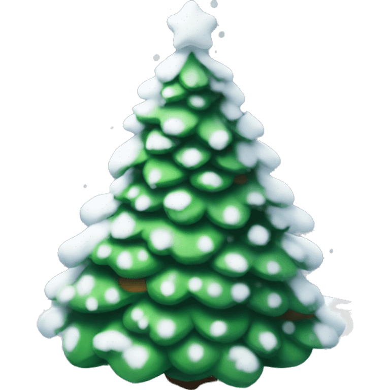 Christmas tree with snow on top emoji