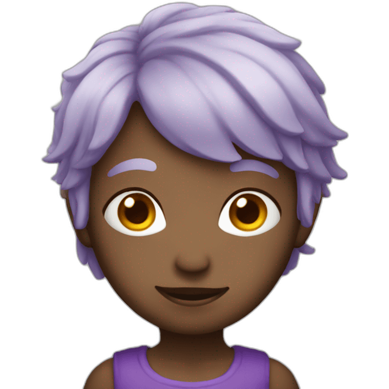 fairy with purple wings and very short gray hair emoji