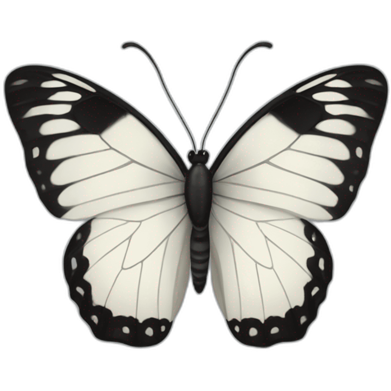 White and black butterfly emoji