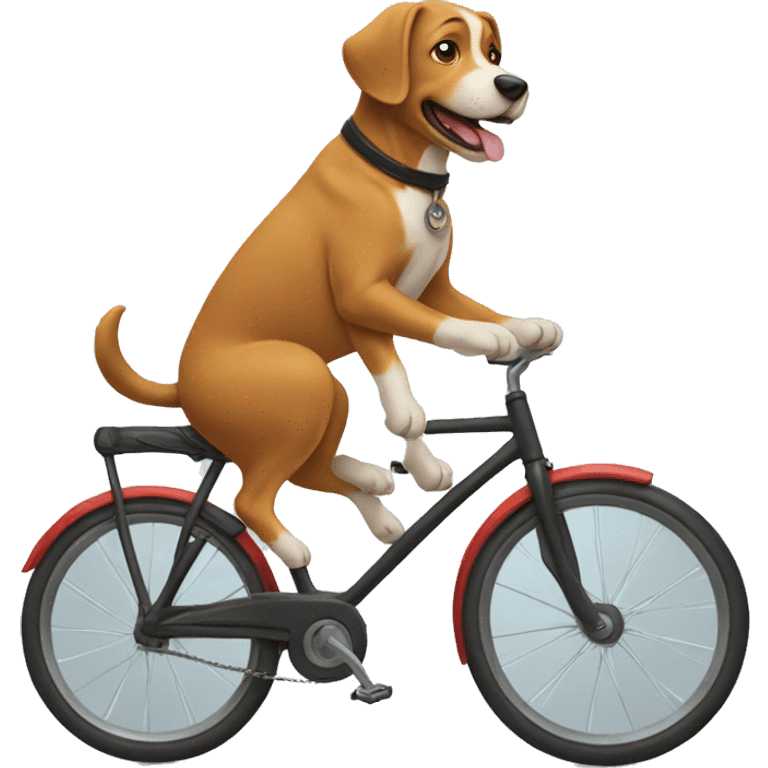 dog riding a bike emoji