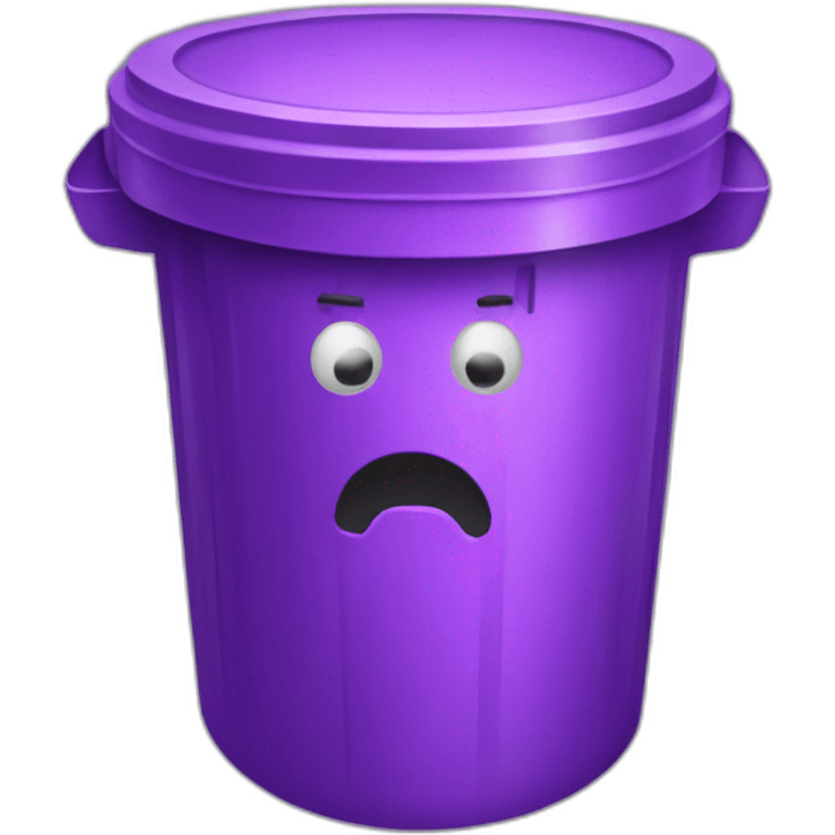 a trash can purple brain lid emoji