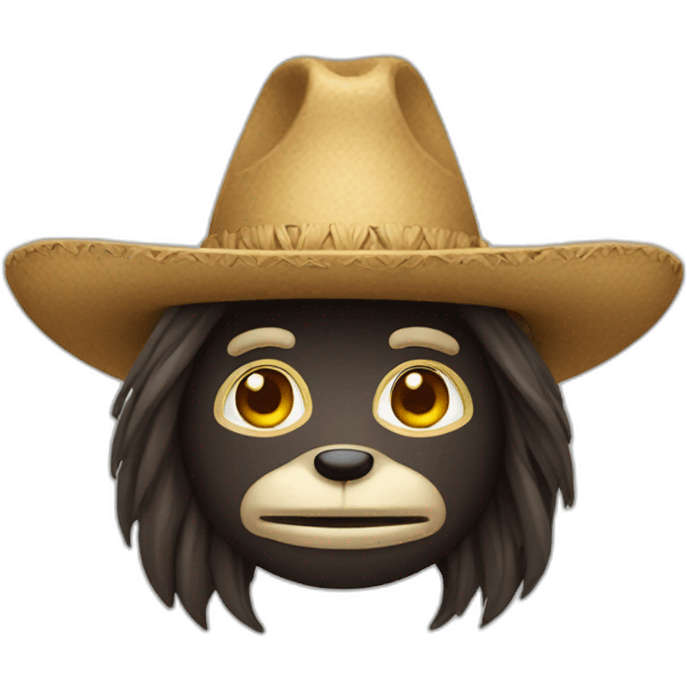 Singe avec un chapeau mexicain emoji