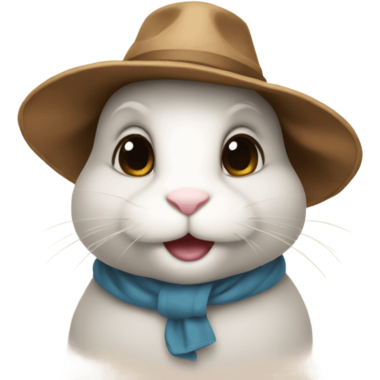 A bunny in a hat emoji