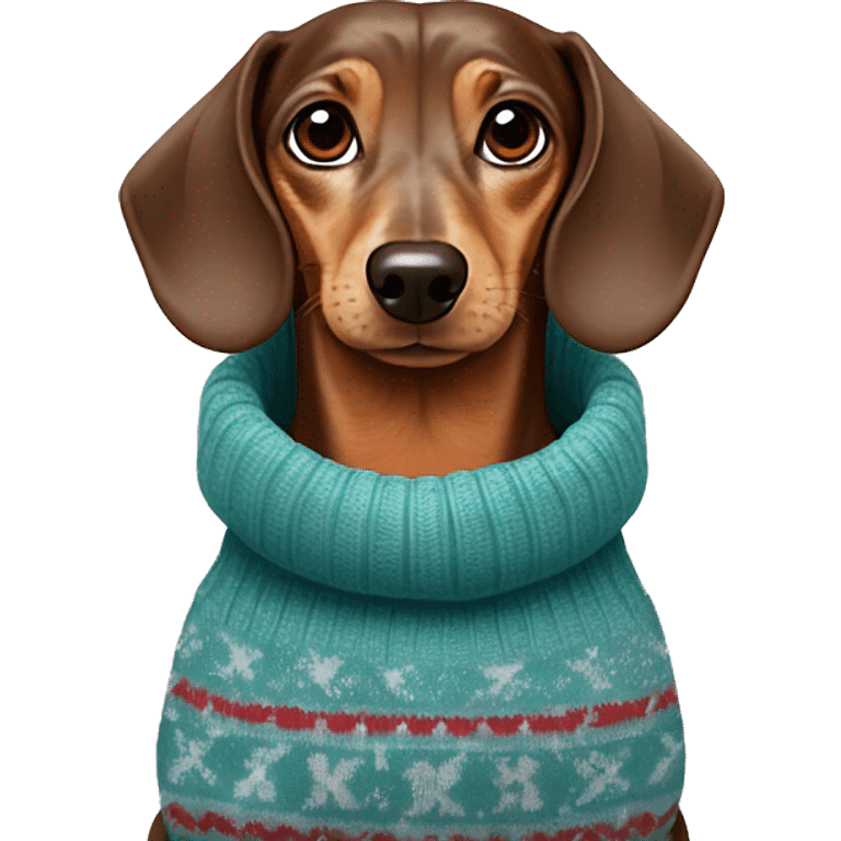 ￼￼ dachshund in sweater emoji