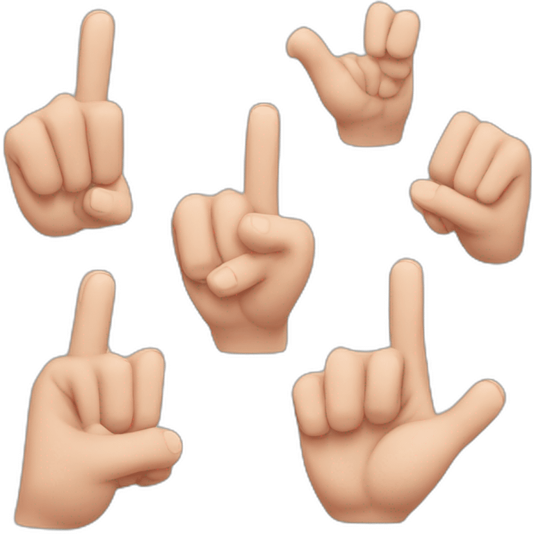 the three middle fingers up and the pinky and the thumb down emoji