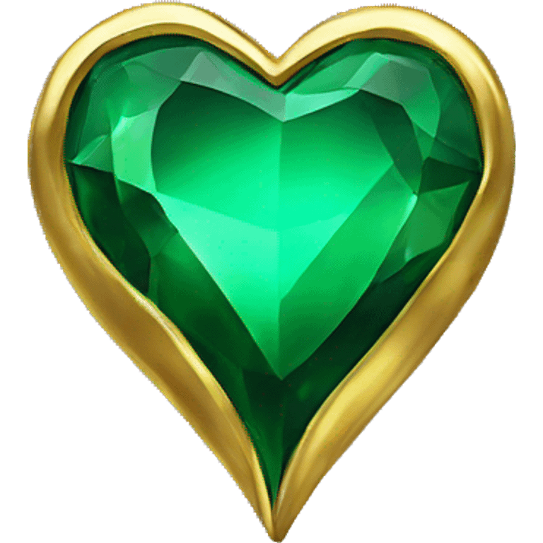 gold emerald glass heart emoji