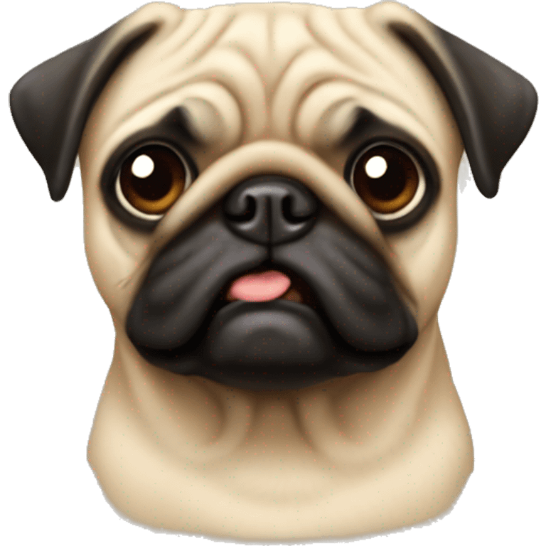 Perro pug acostado emoji