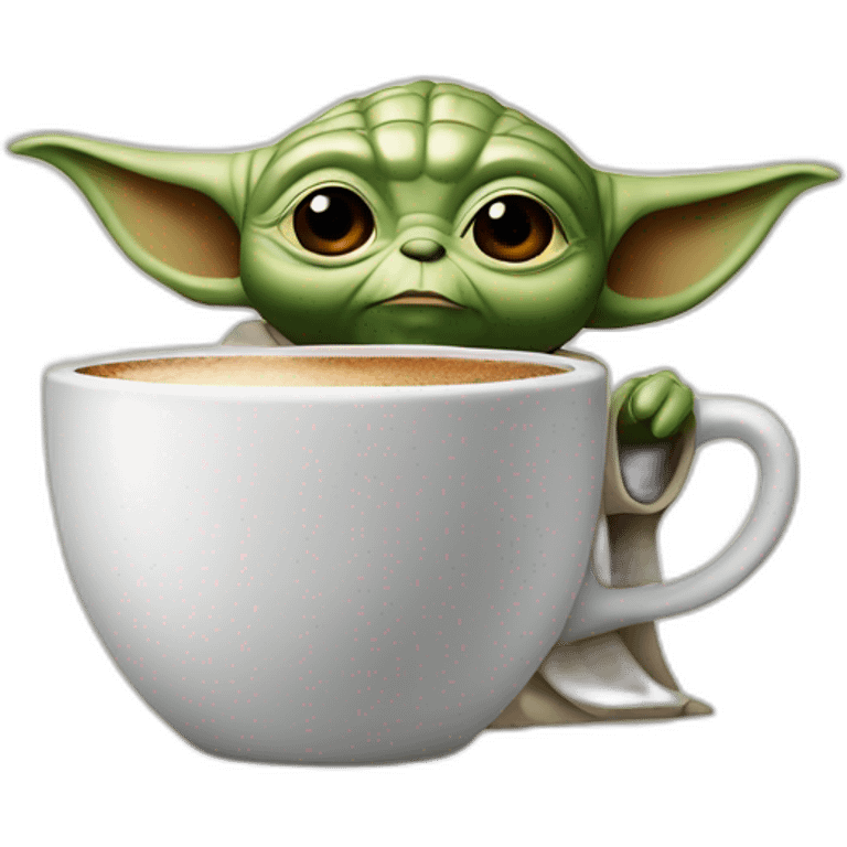 Yoda qui boit du café emoji