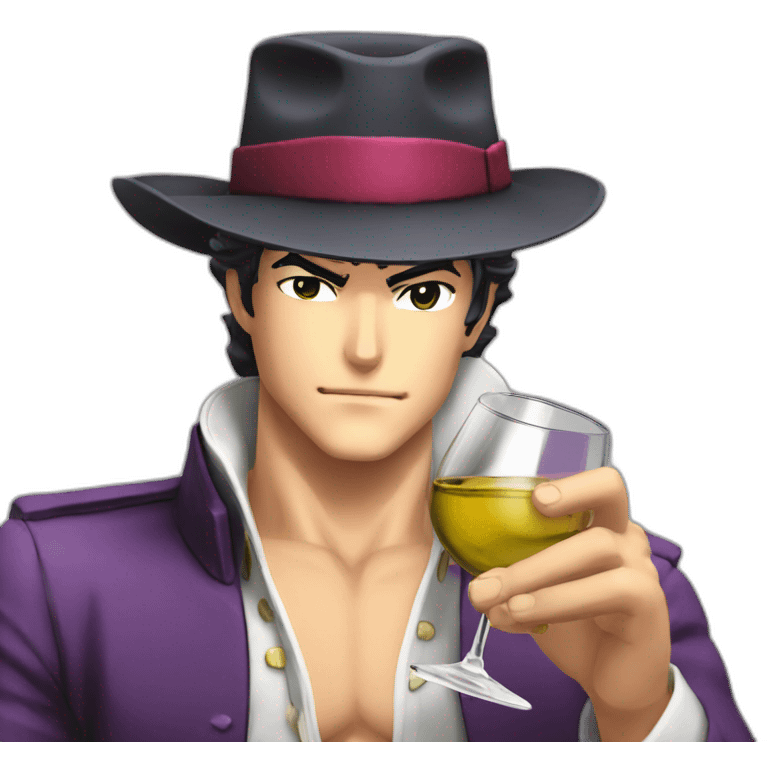 Jotaro-Kujo-drinking-wine emoji