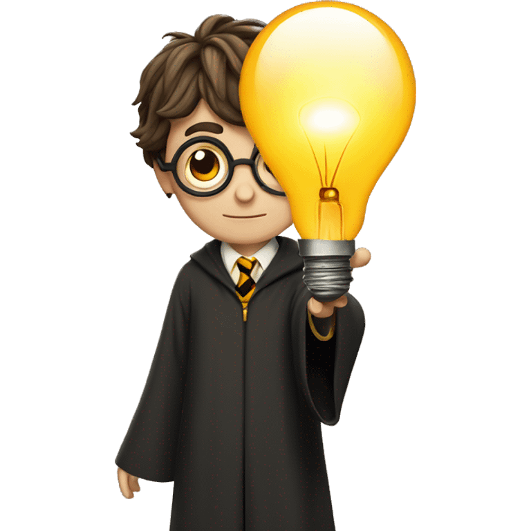 harry potter with bulb over head emoji