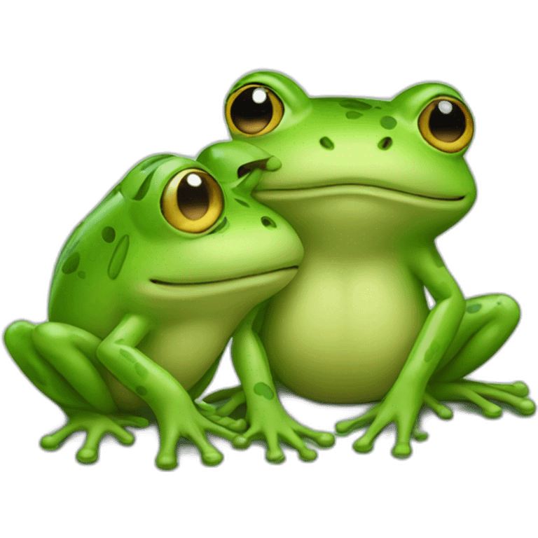 Two frogs cuddling emoji