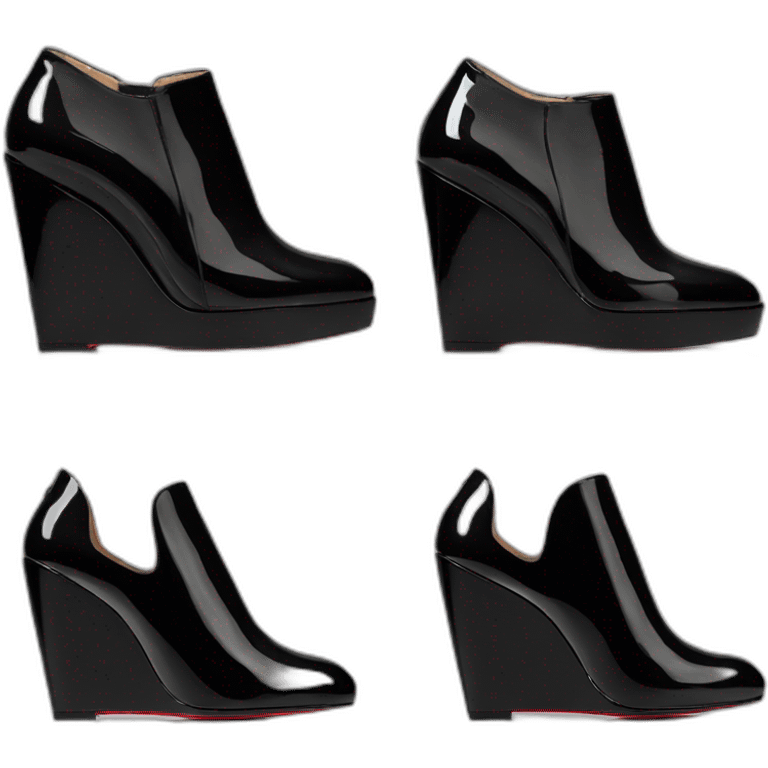 WEDGE heel LOUBOUTIN black leather PATENT emoji