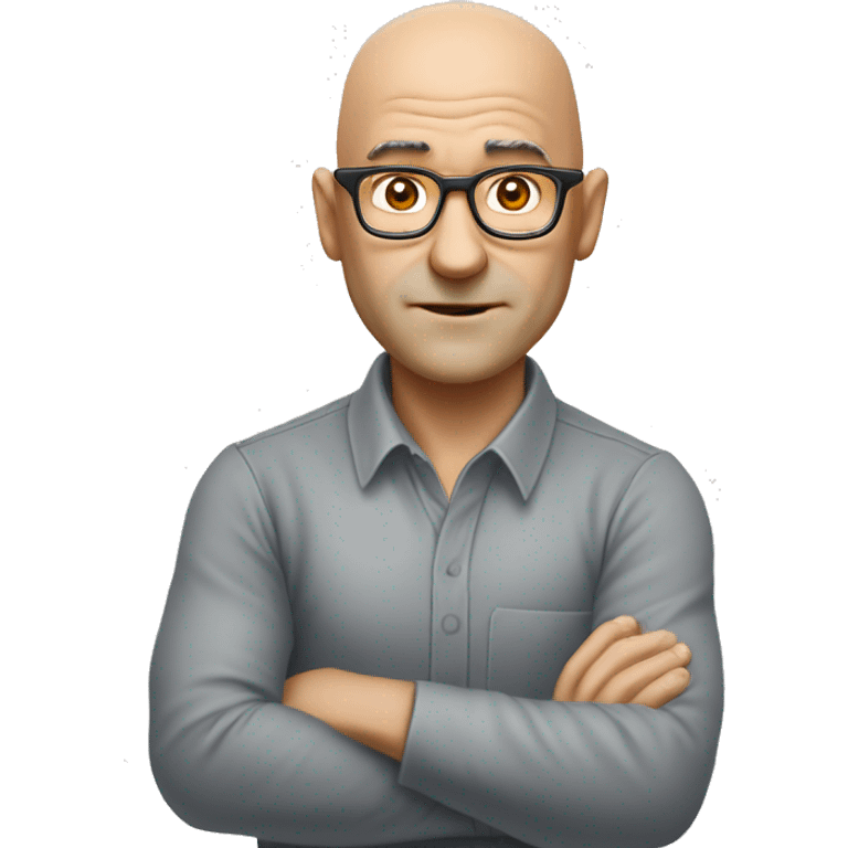 A math teacher nicknamed Super, who drives an Opel Omega and knows nothing about math. Aroungd 50 years old with round face and glasses. Bald but with hairs on the sides emoji