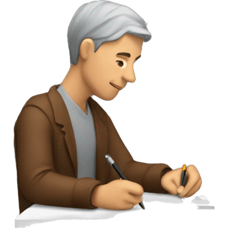 man writing javascit emoji