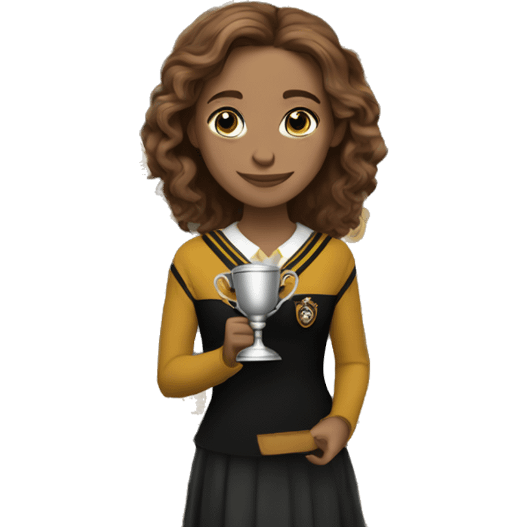 Hermione holds the winner's cup in her hand emoji