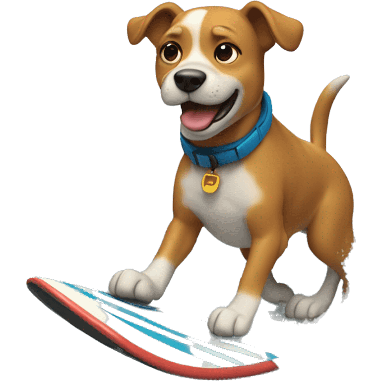 Dog  surfing waves  emoji