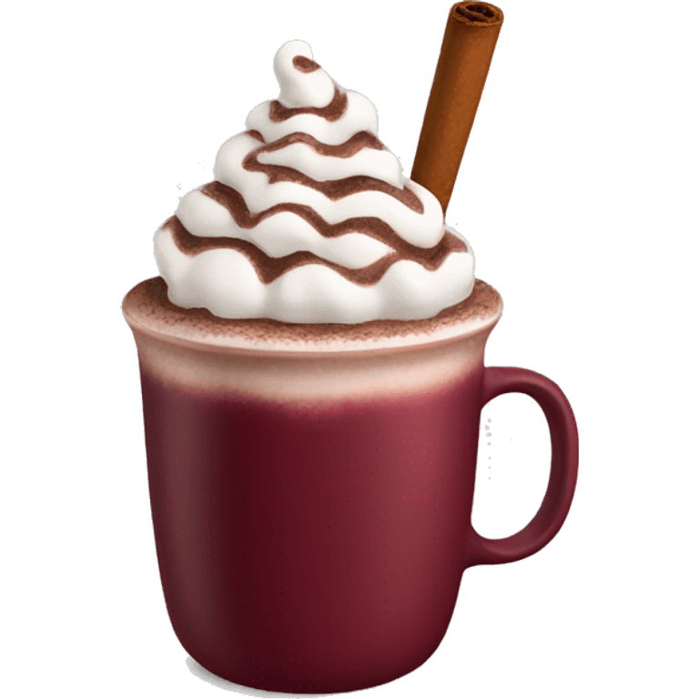 Burgundy cup of hot chocolate  emoji