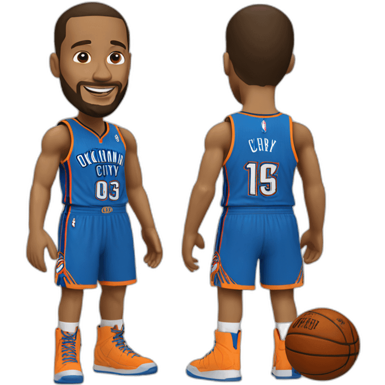 curry con camiseta de Oklahoma City Thunder emoji