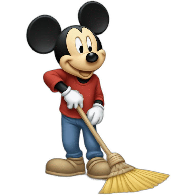 Mickey Mouse sweeping emoji