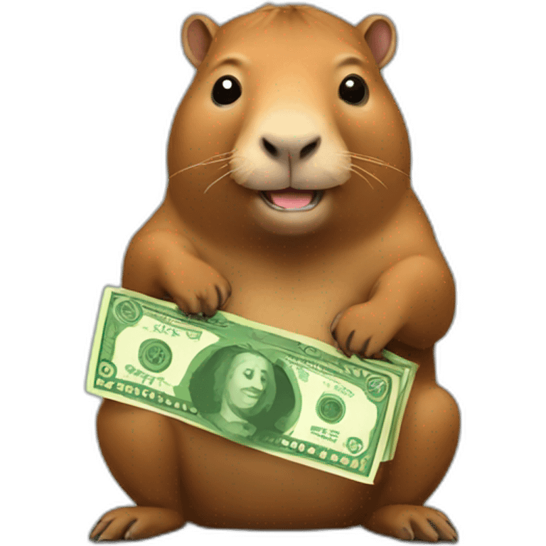 Capibara with money emoji