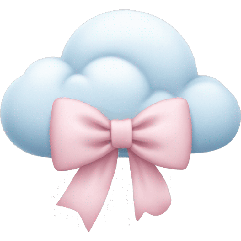 Cloud with a light pink bow on it emoji