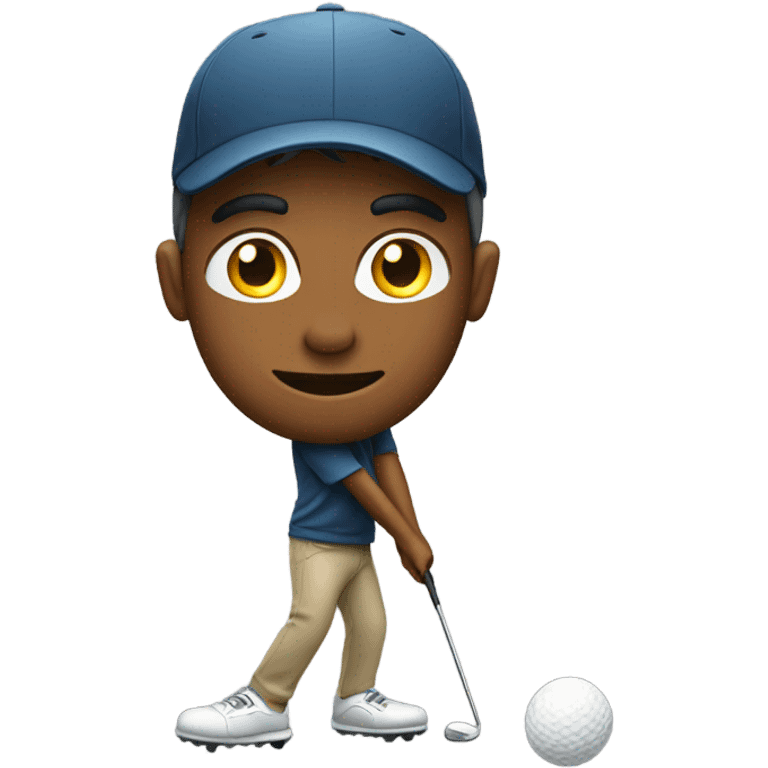 Young man golfing  emoji