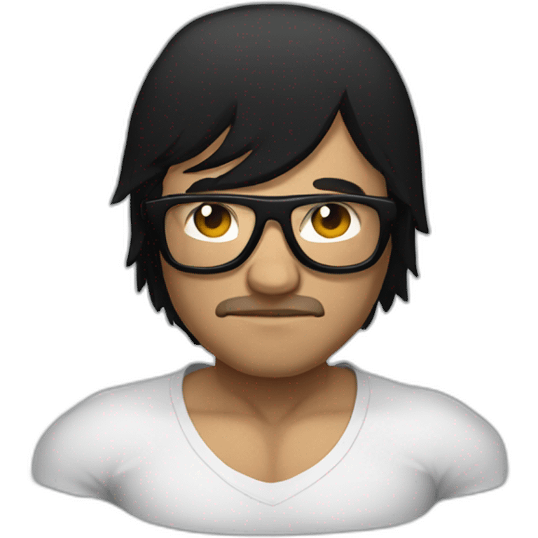 MMA fighter with glases black hair emoji