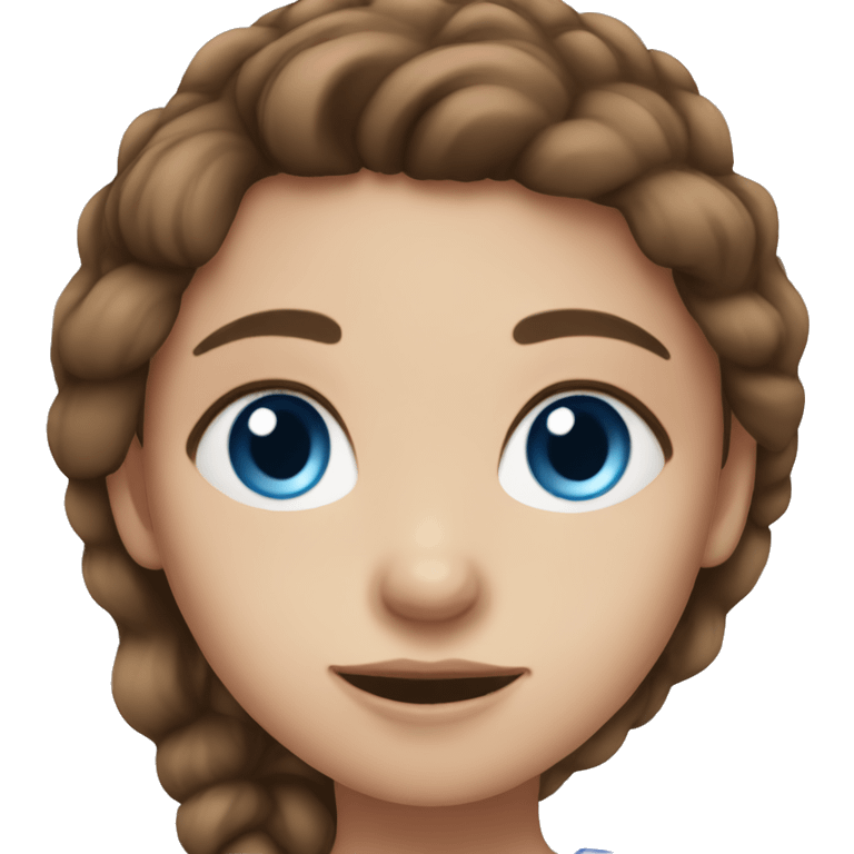 girl with blue eyes, brown hair emoji