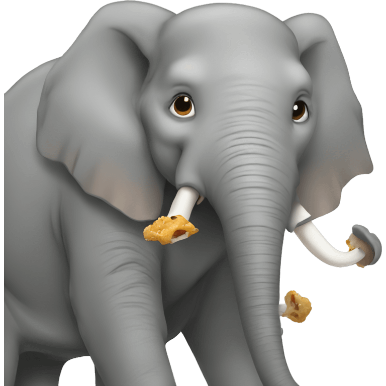 Elephant eating toffu emoji