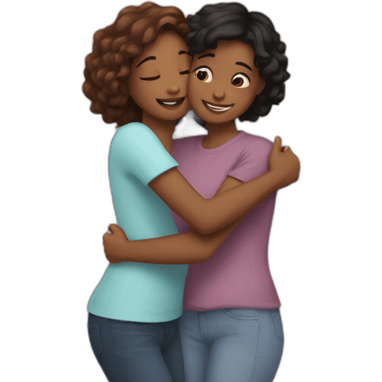 Hug girl friends emoji