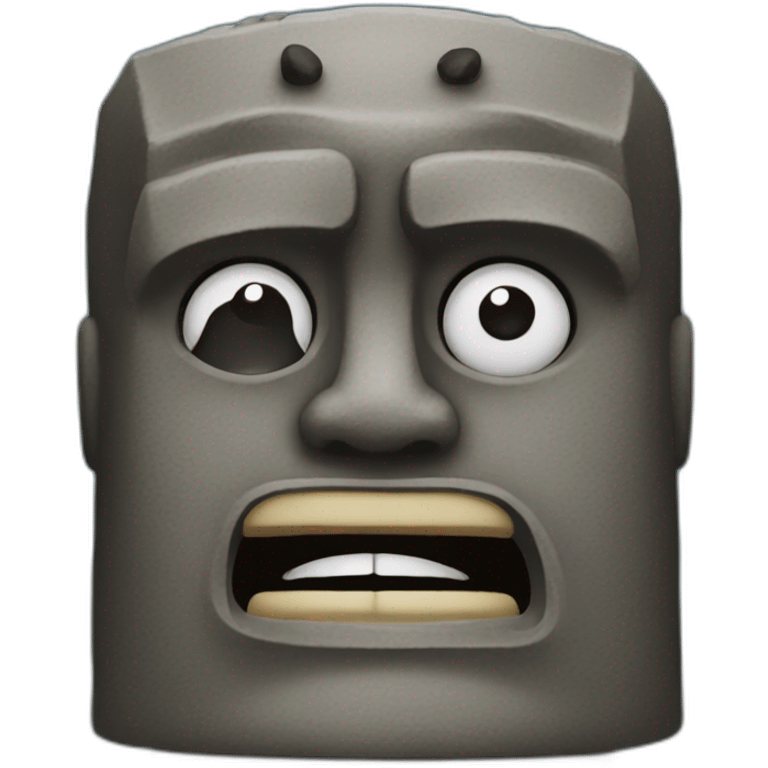 moai emoji shush with his finger emoji