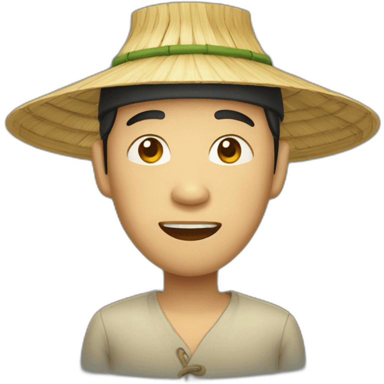 chinese man in bamboohat emoji