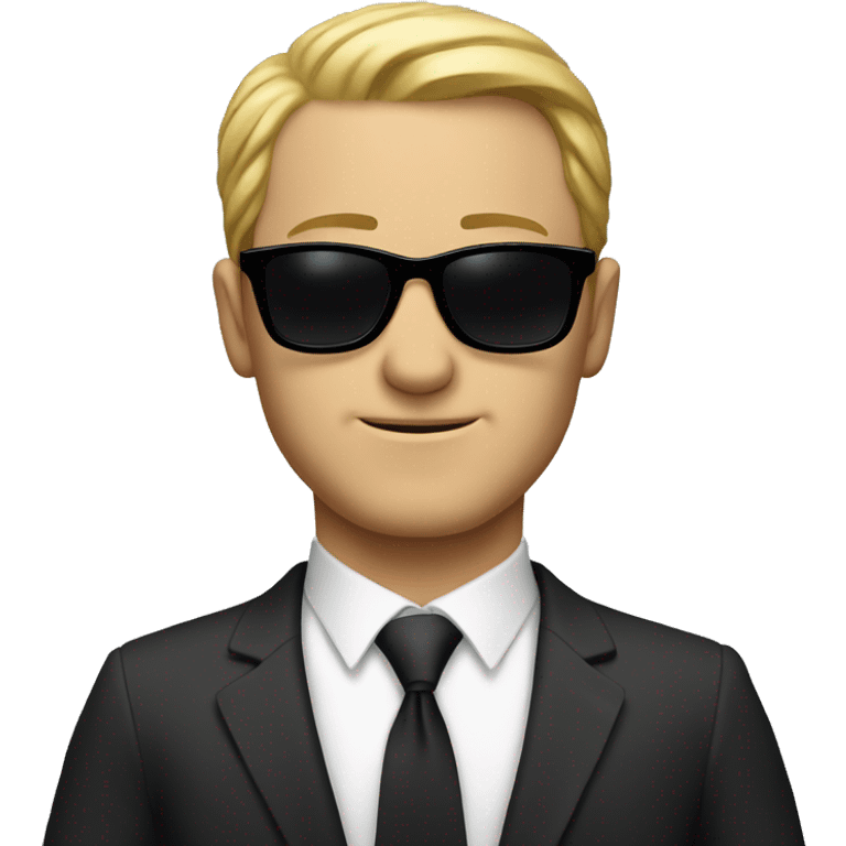 White man in suit with black sunglasses, from the waist up emoji