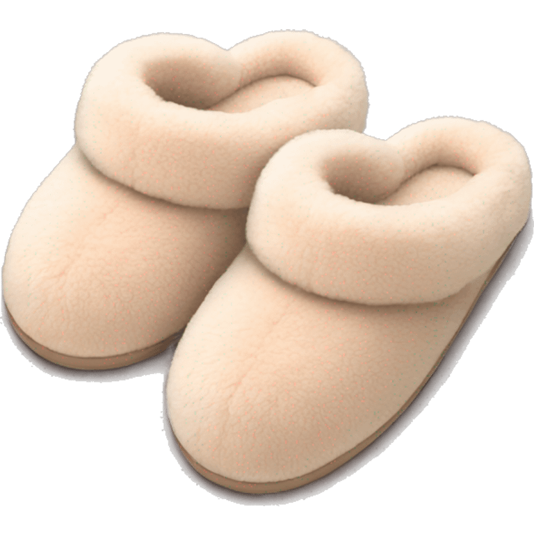 Fluffy nude coloured cozy slippers  emoji