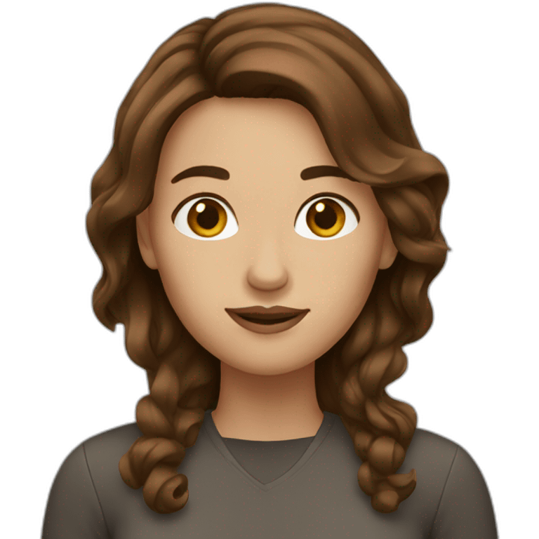 Women with brown hair emoji