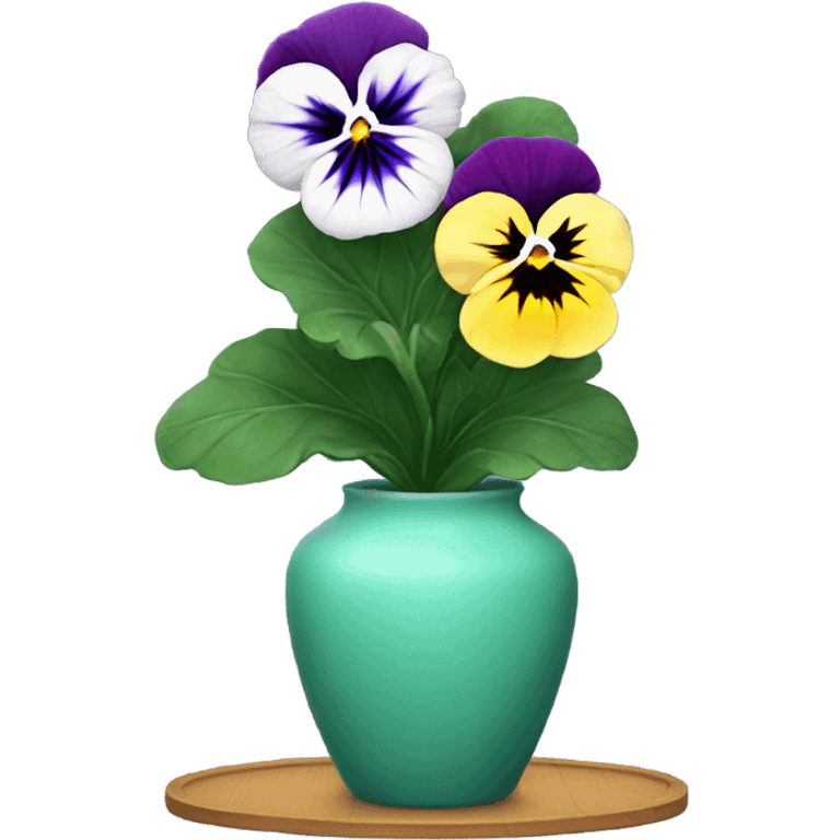 Pansy plant in a vase emoji