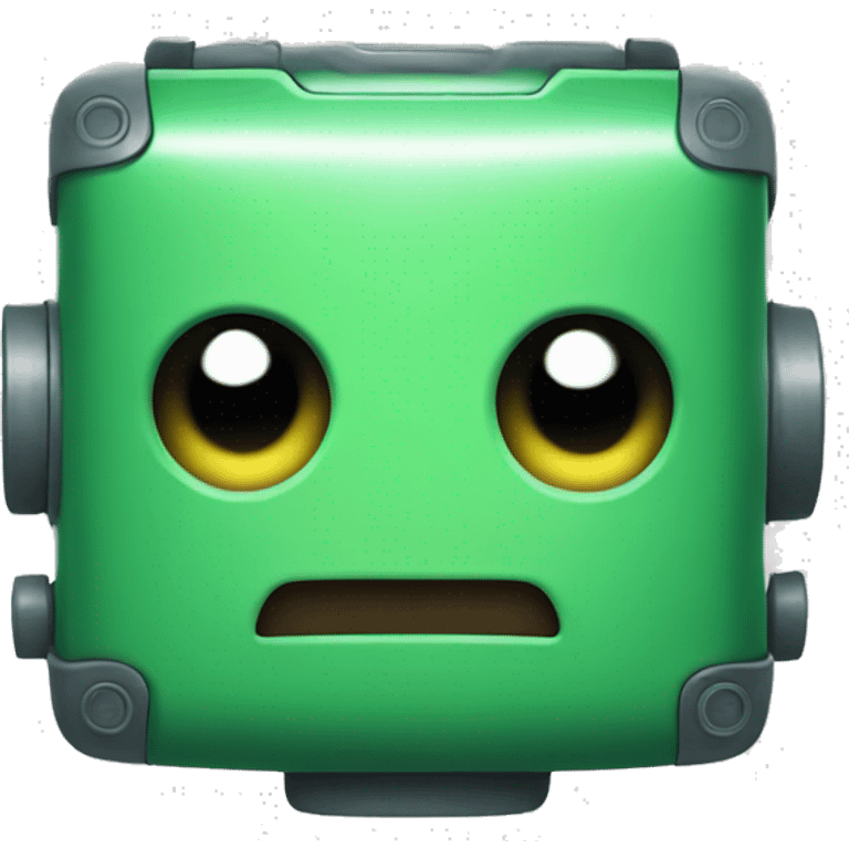 Green square robot kawaii face emoji